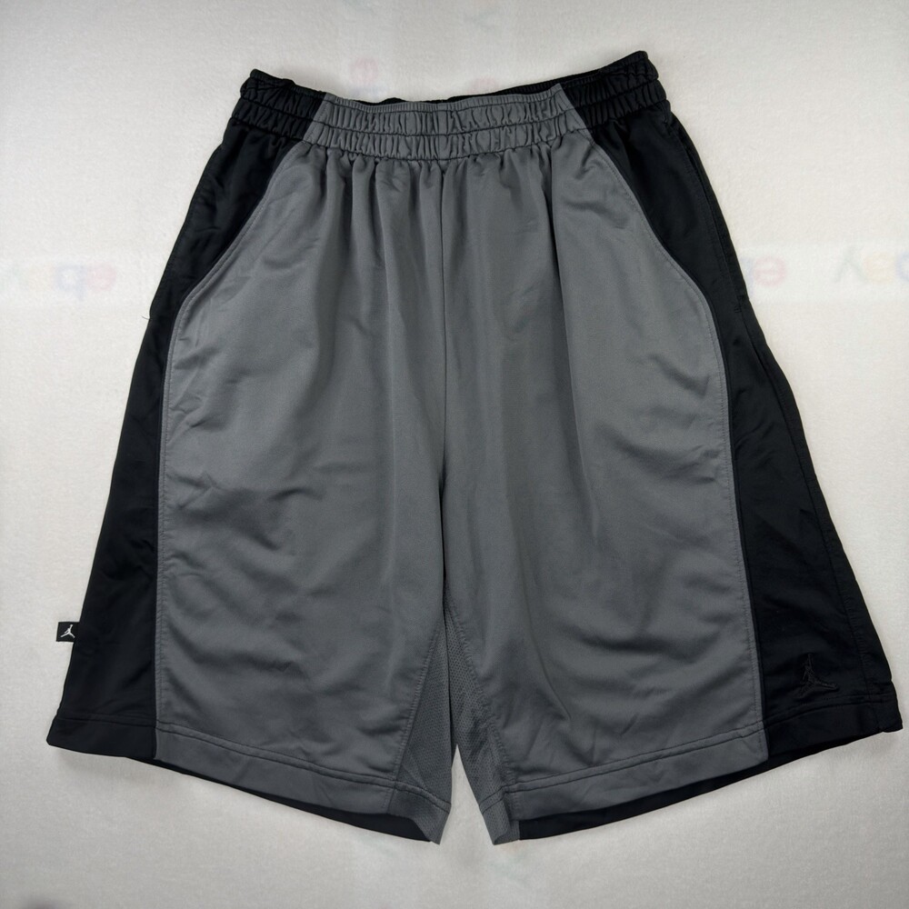 Vintage Air Jordan 90s Baggy Basketball Shorts Mens XL Gray Black Jumpman Gym